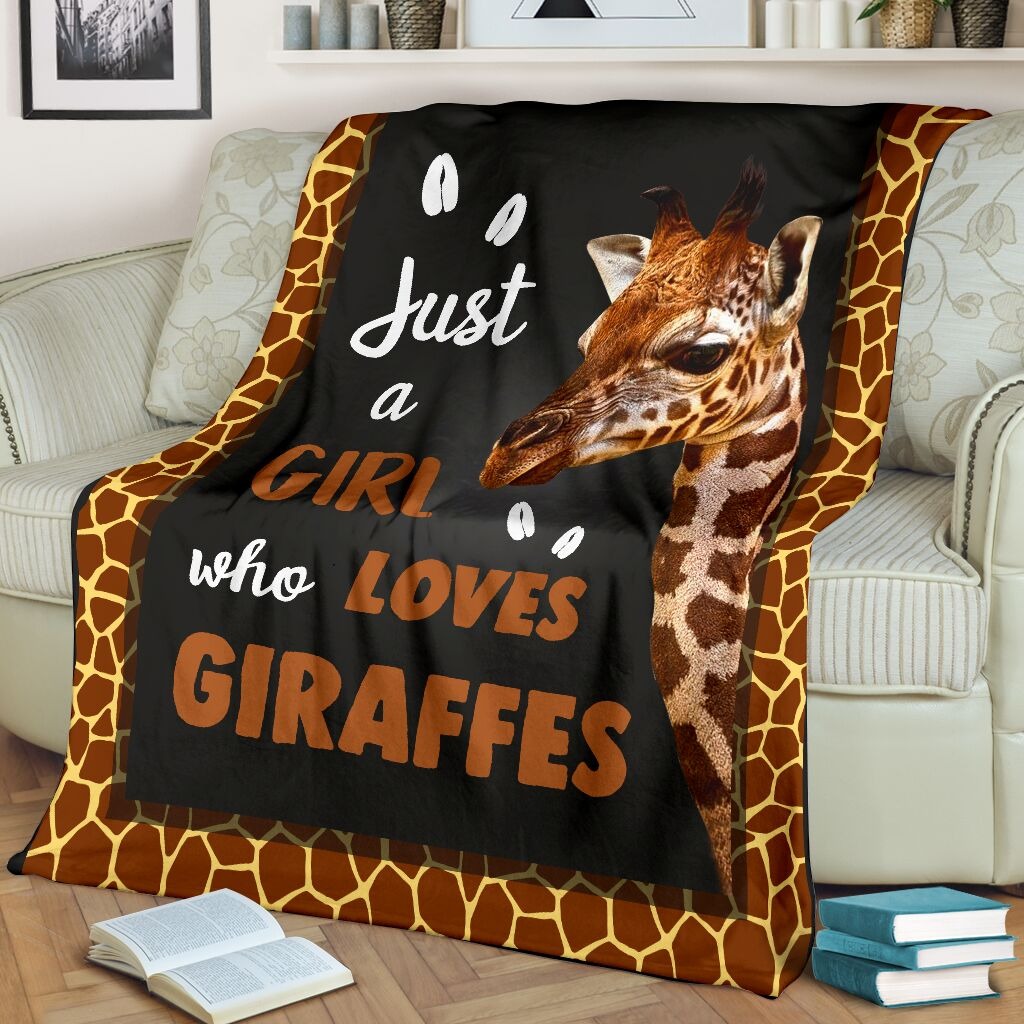 Just a girl who loves giraffes blanket 2