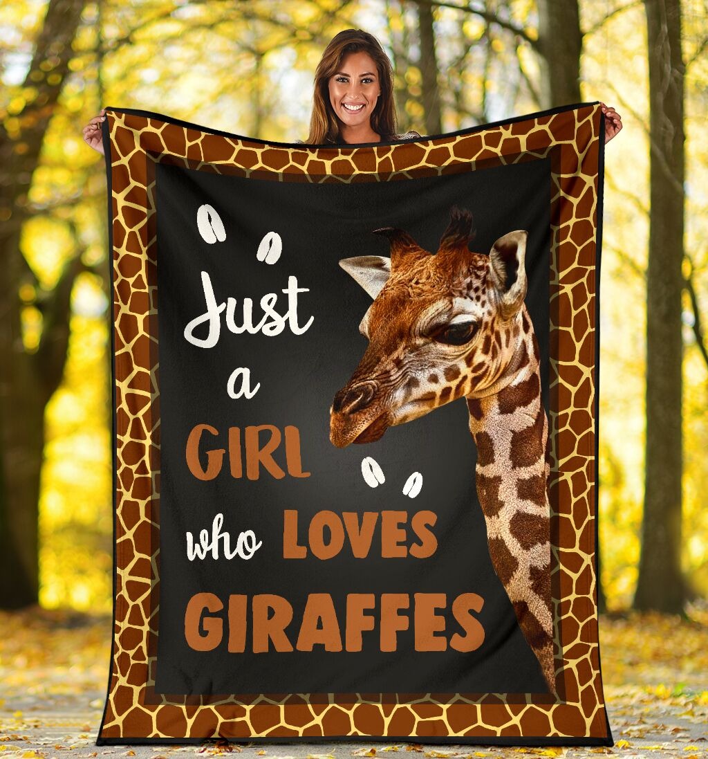 Just a girl who loves giraffes blanket 3