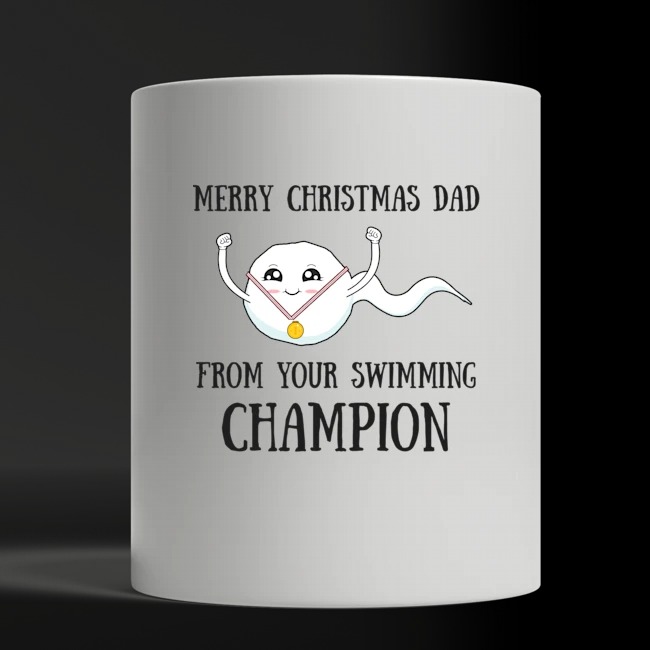 Merry Christmas dad from your swimming champion mug 4