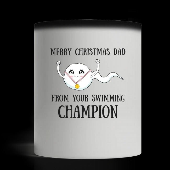 Merry Christmas dad from your swimming champion mug 3