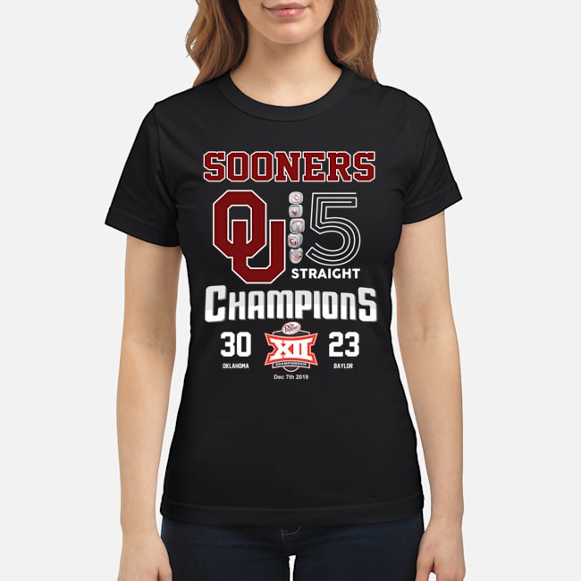 Oklahoma Sooners 5 straights champions shirt 2