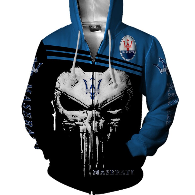 Punisher Skull Maserati 3d hoodie 3