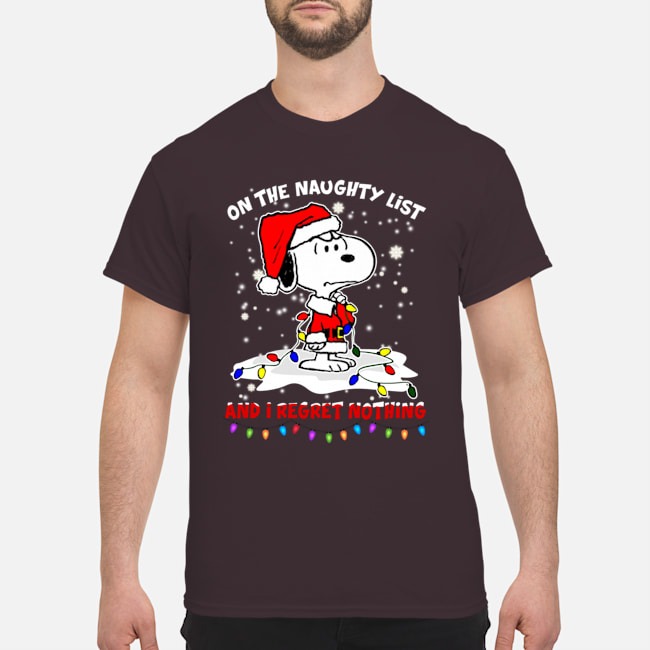 Snoopy on the naughty list and I regret nothing shirt 4