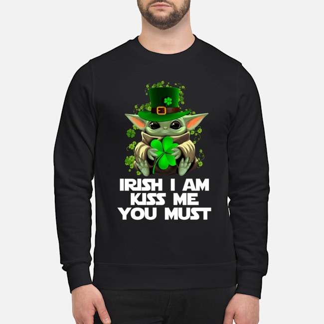 Baby Yoda Irish I am kiss me you must shirt 2