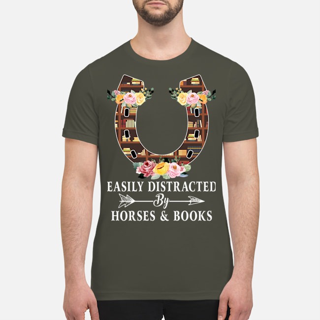 Easily distracted by horses and books shirt 3