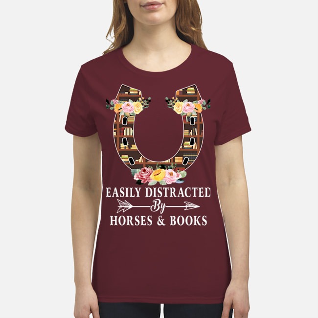 Easily distracted by horses and books shirt 4