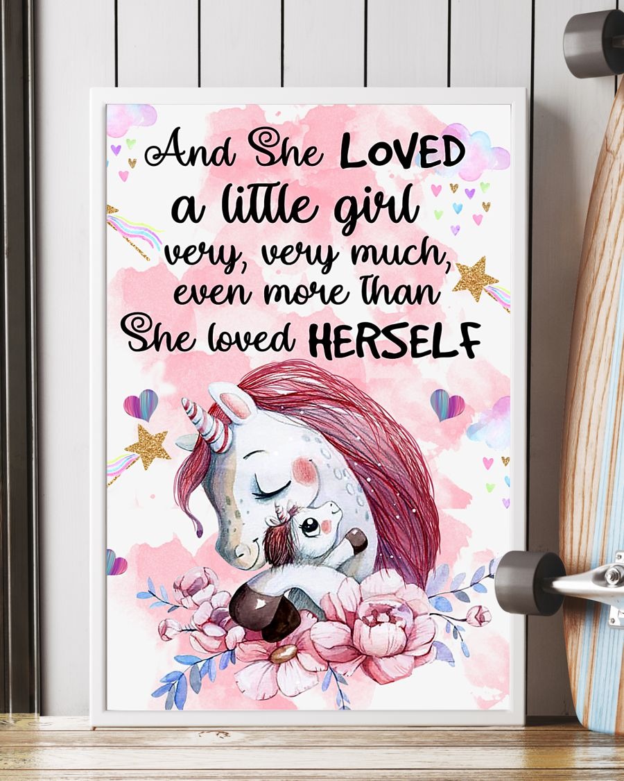 Unicorn and she loved a little girl poster 4