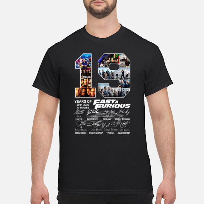 19 Years of Fast and Furious 2001 2020 shirt 2