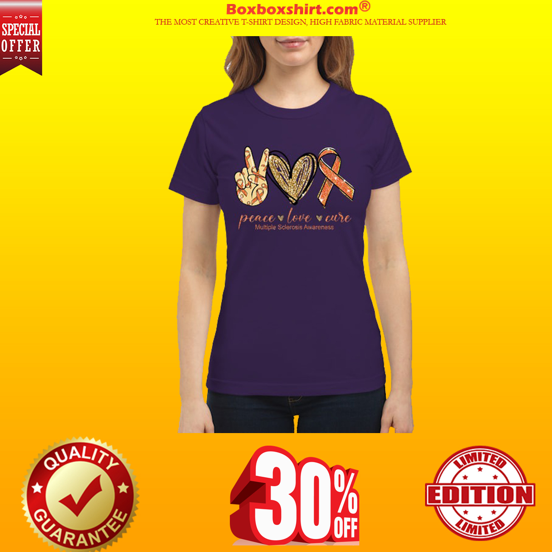 Peace love cure multiple sclerosis awareness shirt 6