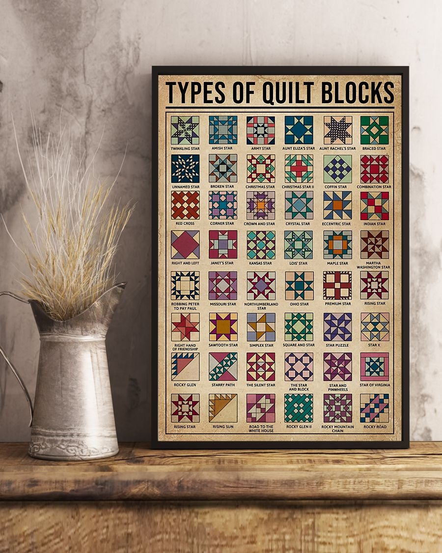 Types of quilt blocks poster 2