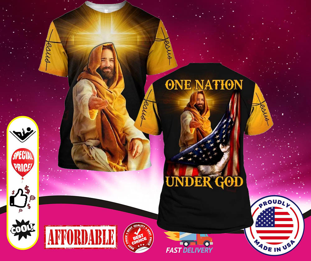 American flag One nation under god 3d hoodie and shirt