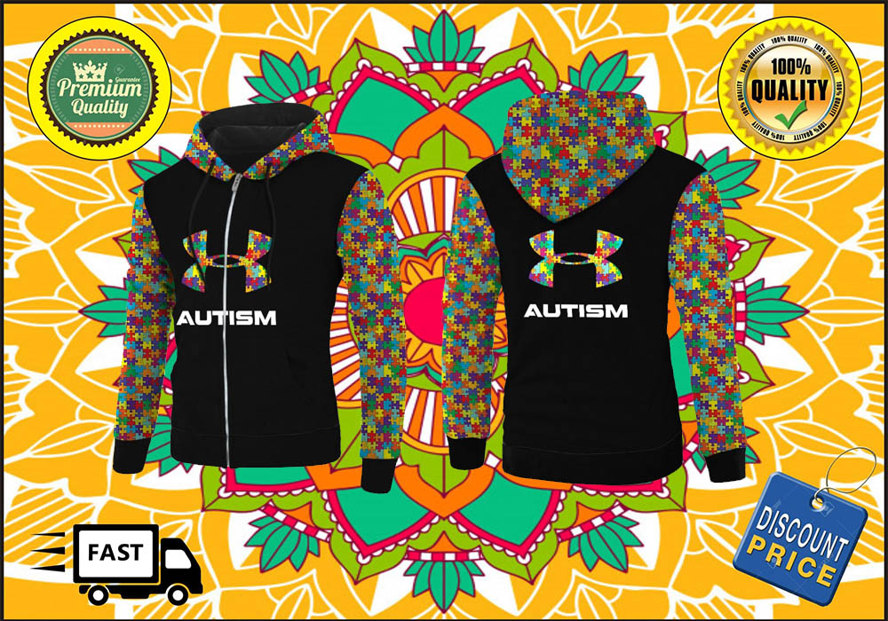 Autism under armour 3d zip hoodies