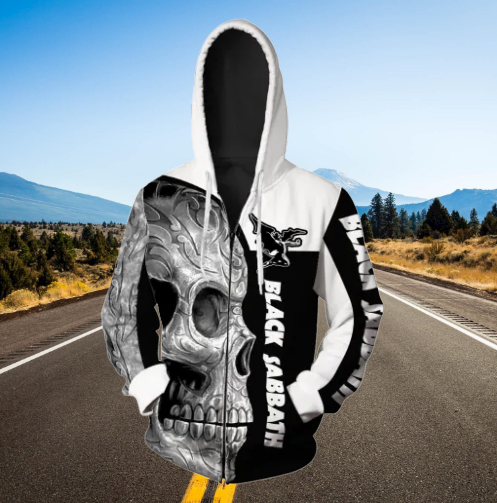 Black Sabbath Skull 3d over print hoodie 4