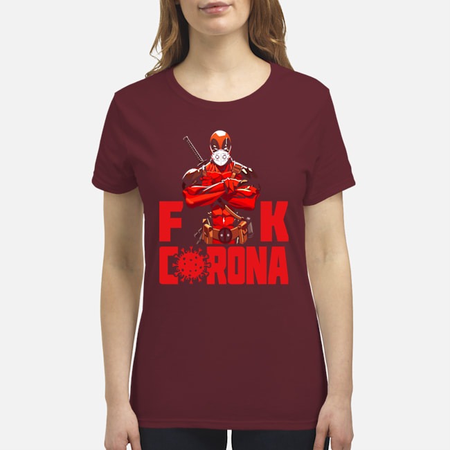 Deadpool mask face fuck corona premium women's shirt