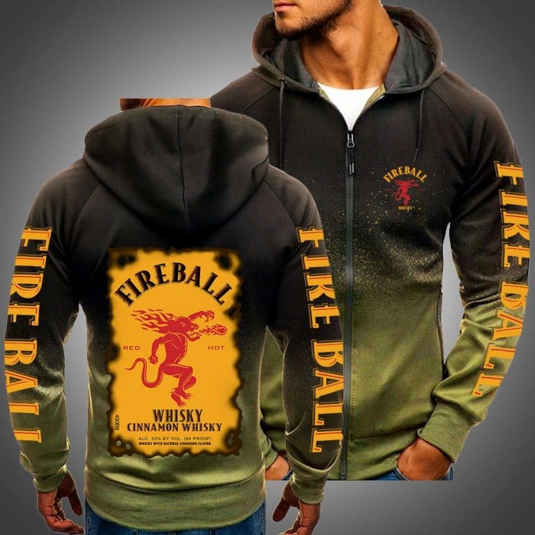 Fireball whisky cinnamom gradient 3d cool hoodie