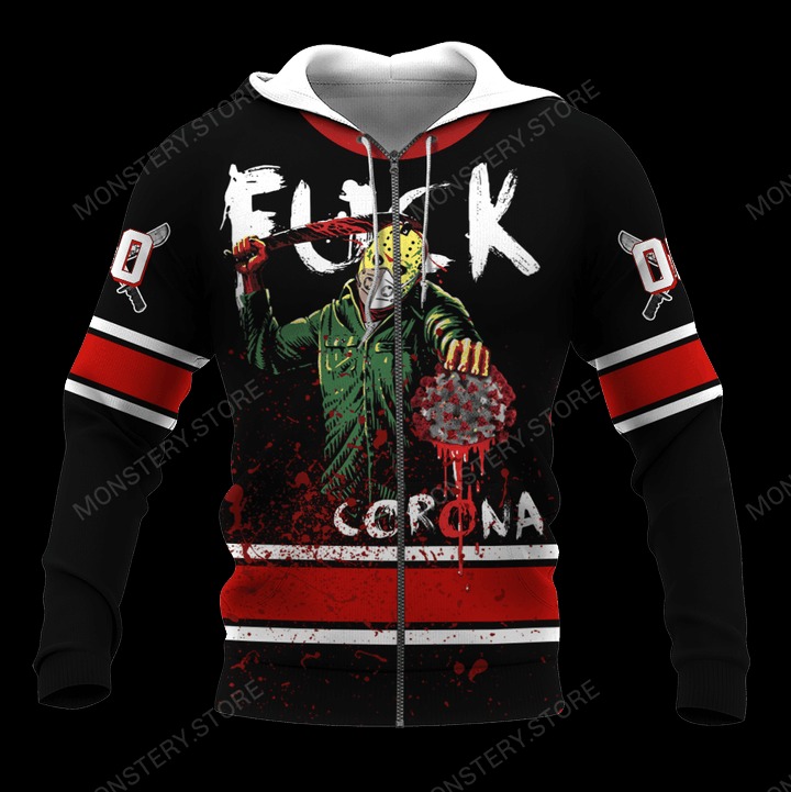 Jason Fuck Corona Custom name 3d zip hoodie