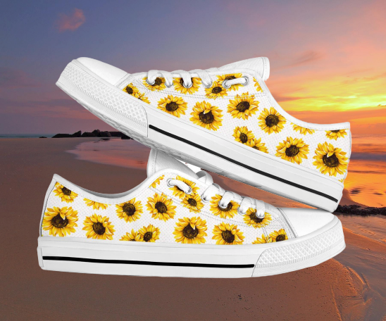 Sunfower bloom low top shoes 2