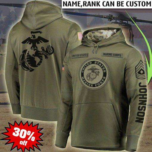 United States Marine Corps customize name 3d hoodie 3