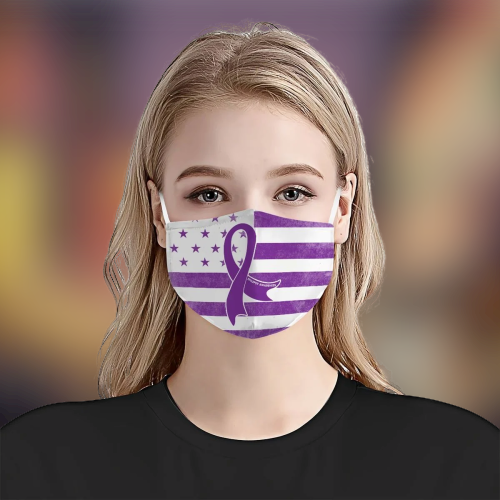 Epilepsy Awareness American Flag Fod Face mask 4