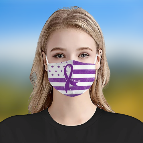Epilepsy Awareness American Flag Fod Face mask 3