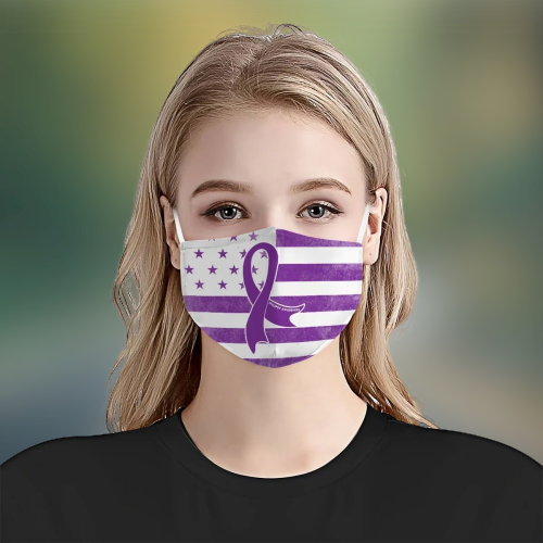 Epilepsy Awareness American Flag Fod Face mask 2