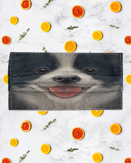Border Collie cloth fabric face mask 2