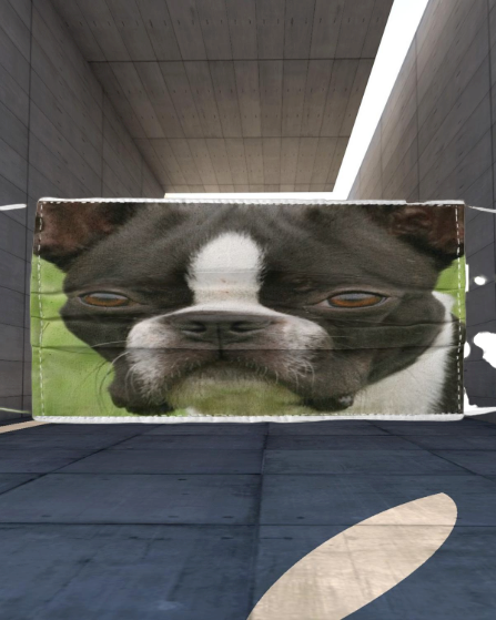 Boston Terrier cloth fabric face mask 2