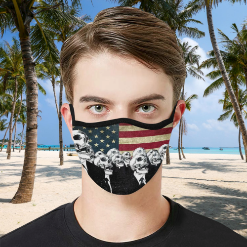 American Flag Skull cloth fabric face mask 4
