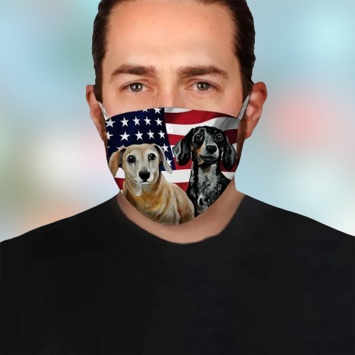 Dachshund American Flag Fod Face mask 4