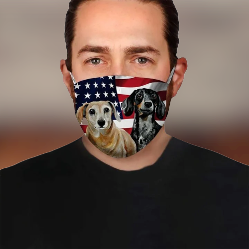 Dachshund American Flag Fod Face mask 3