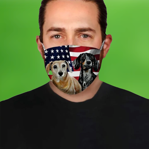 Dachshund American Flag Fod Face mask 2