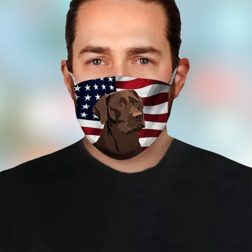 Black Labrador Retriever American Flag Fod Face mask 3