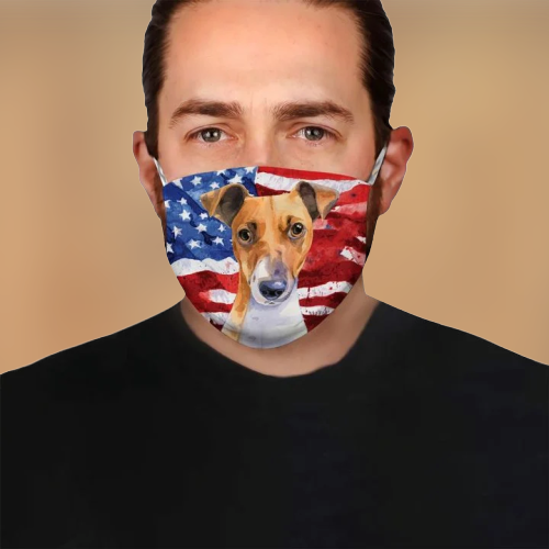 Jack Russel Terrie American Flag Fod Face mask 4