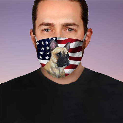 French Bulldog American Flag Fod Face mask 3