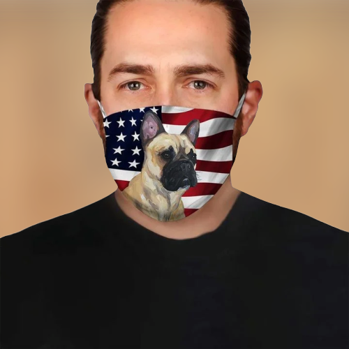 French Bulldog American Flag Fod Face mask 4