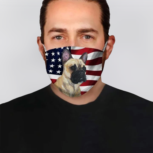 French Bulldog American Flag Fod Face mask 2
