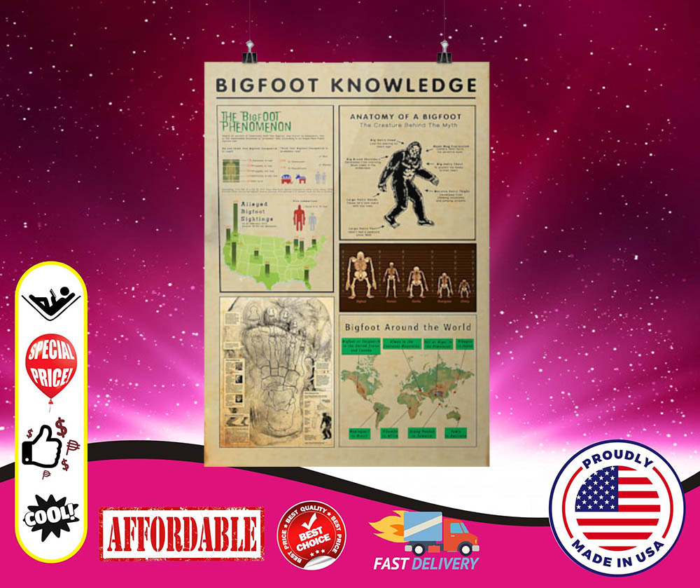 Bigfoot knowledge cool poster