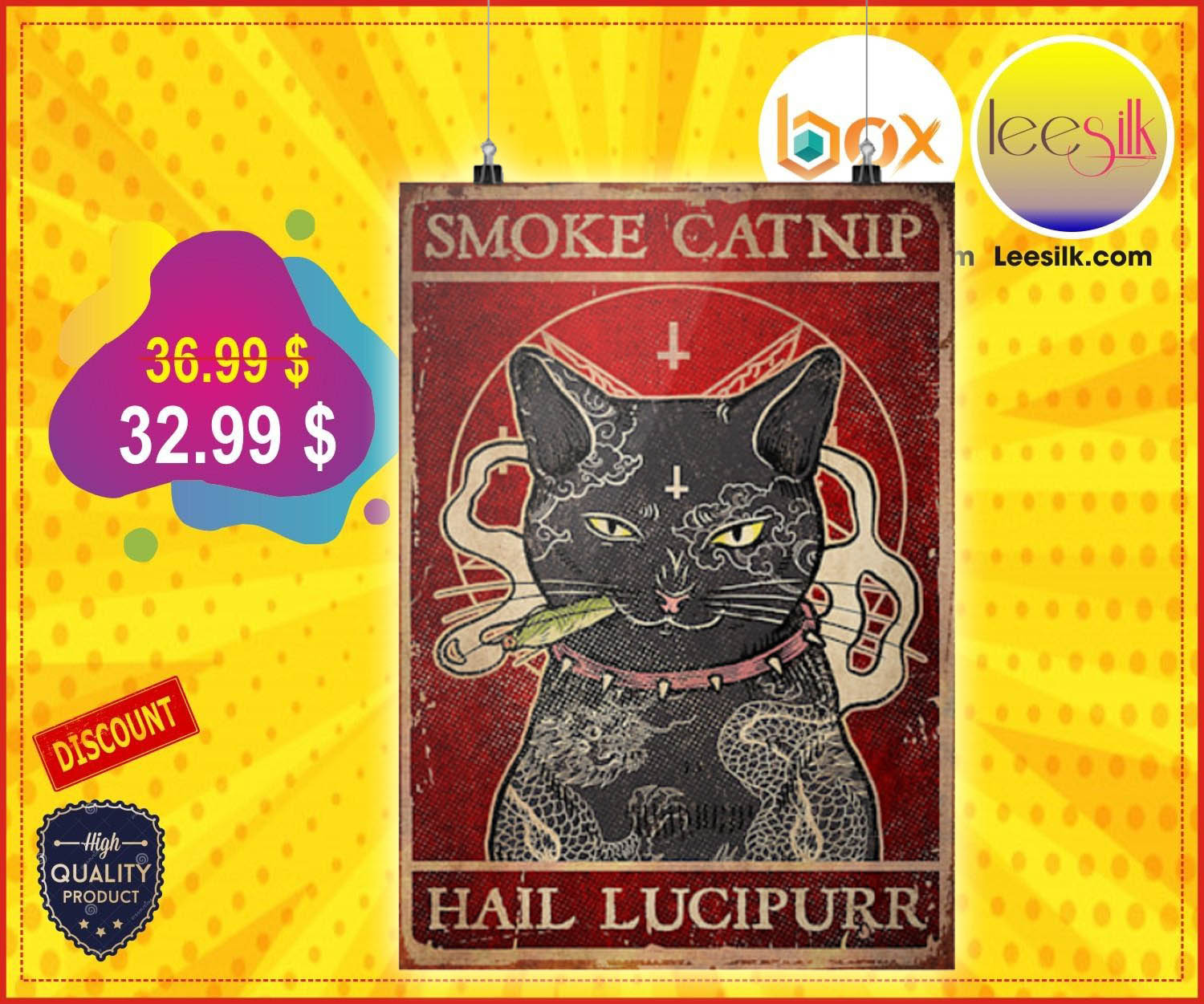 Cat smoke catnip hail lucipurr poster 3