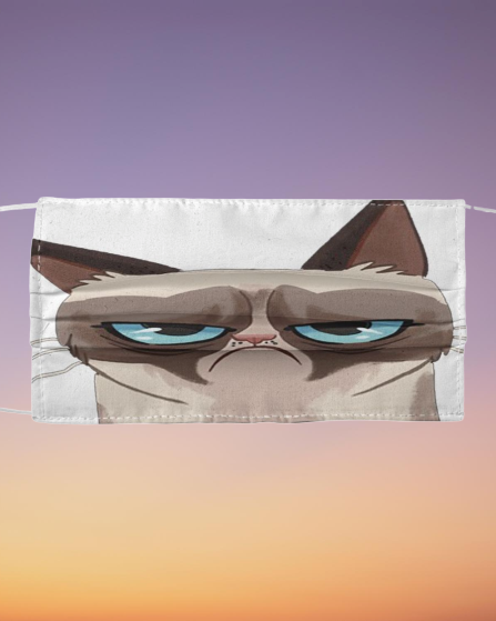 Grumpy cat cloth fabric face mask 2