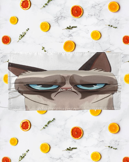 Grumpy cat cloth fabric face mask 3