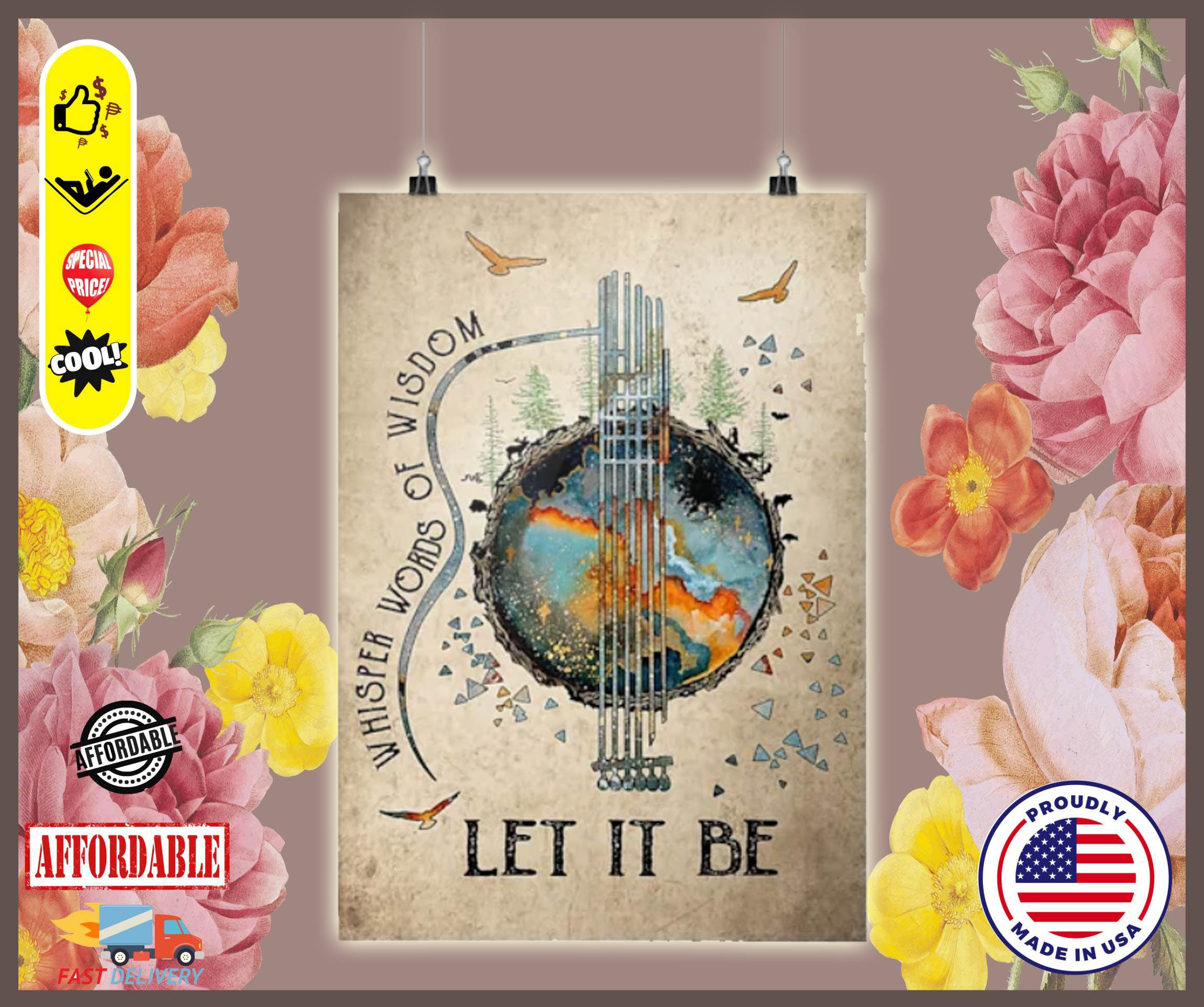 Guitar whisper words of wisdom let it be poster 2