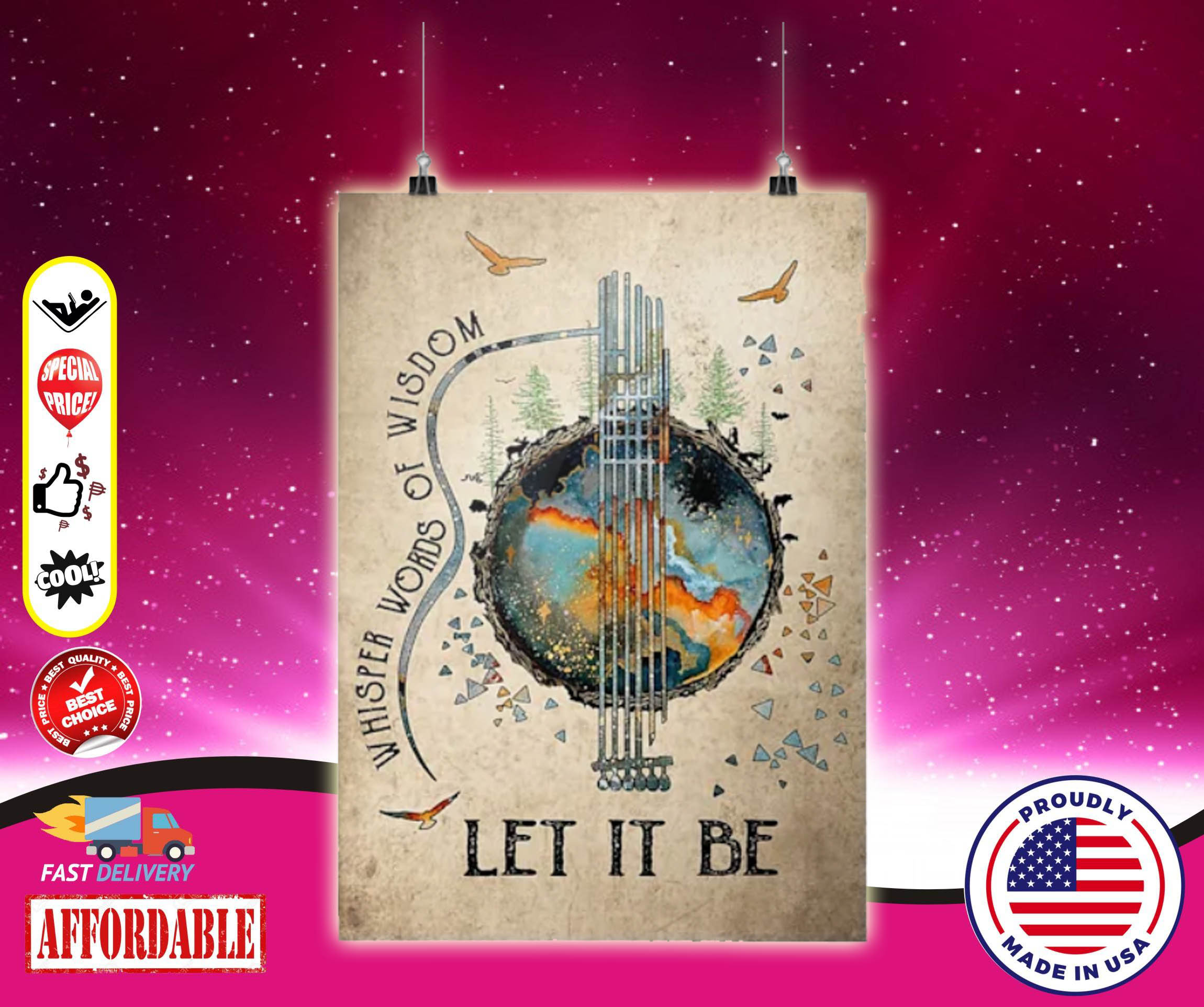 Guitar whisper words of wisdom let it be poster 3