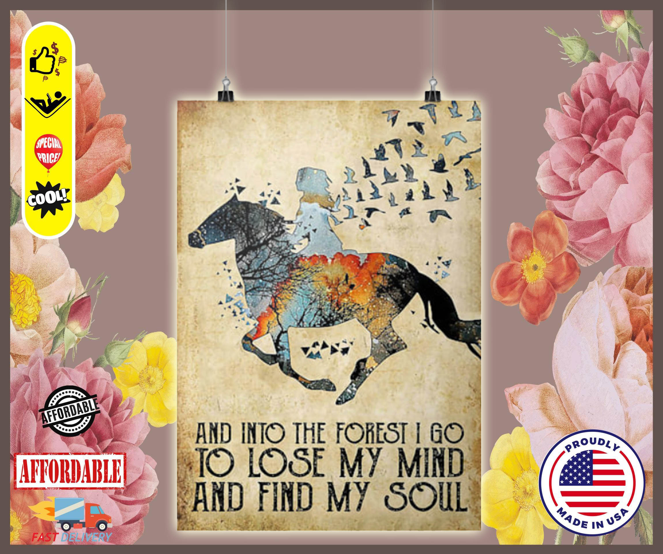 Horse and into forest to lose my mind poster 2