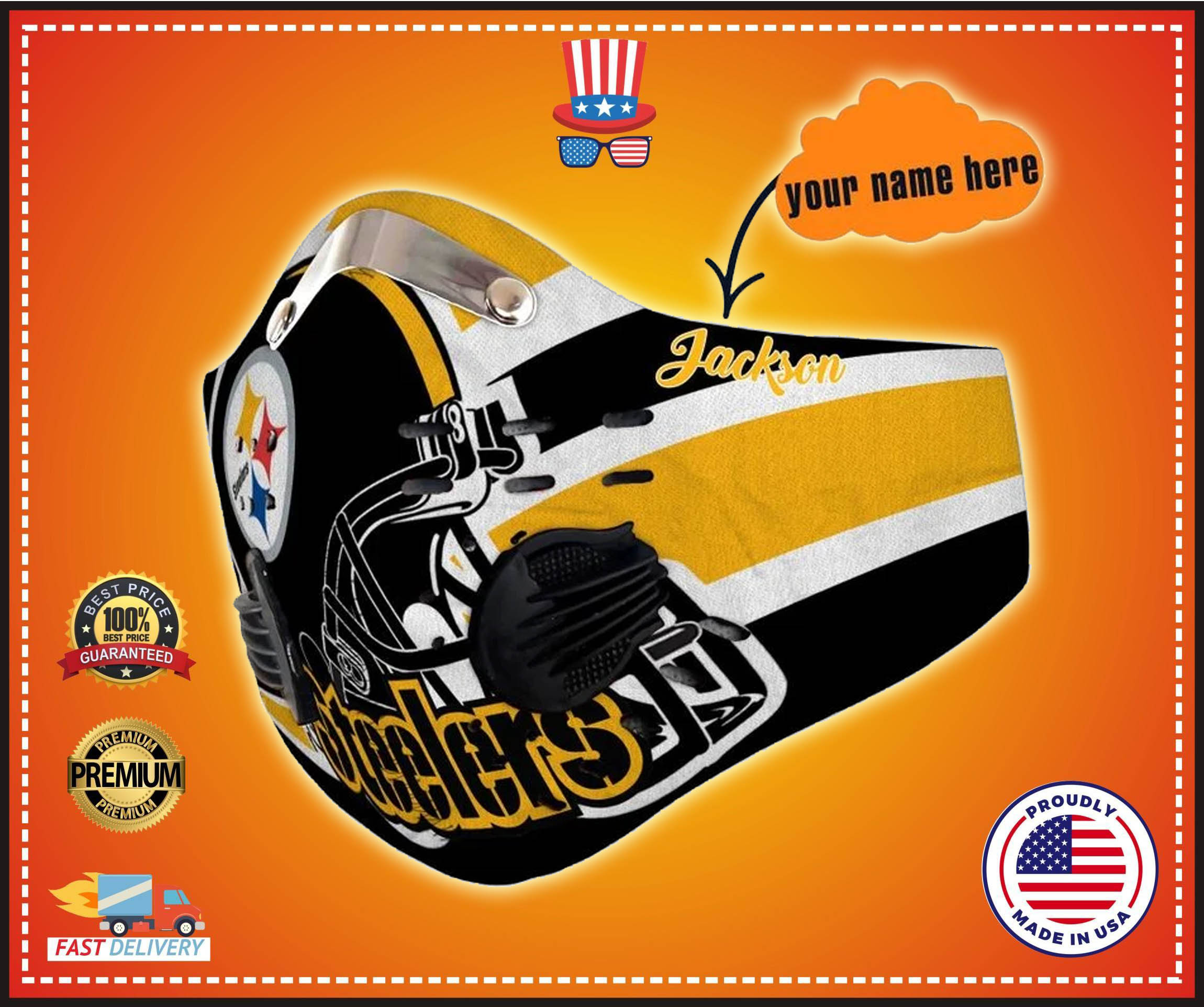 Pittsburgh Steelers custom Personalized name face mask 2