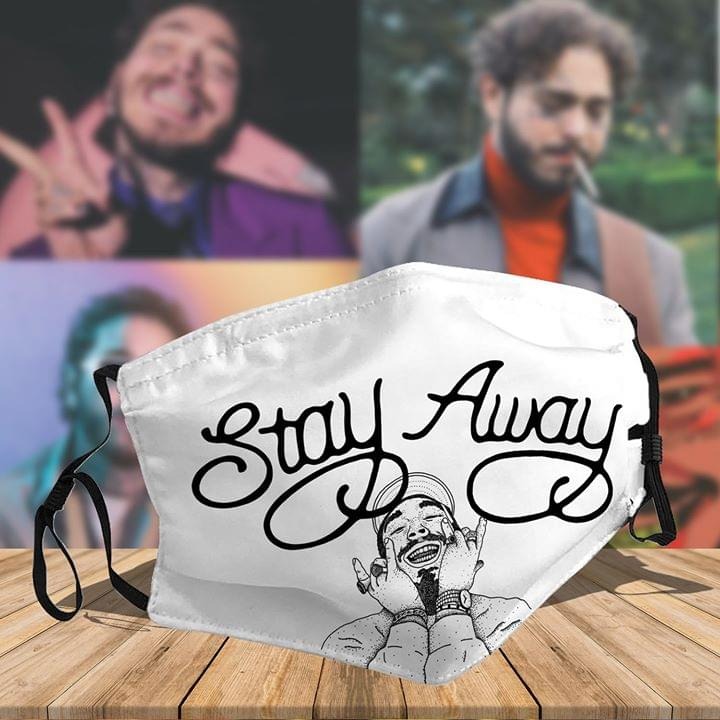 Post Malone stay away cloth fabric face mask 5