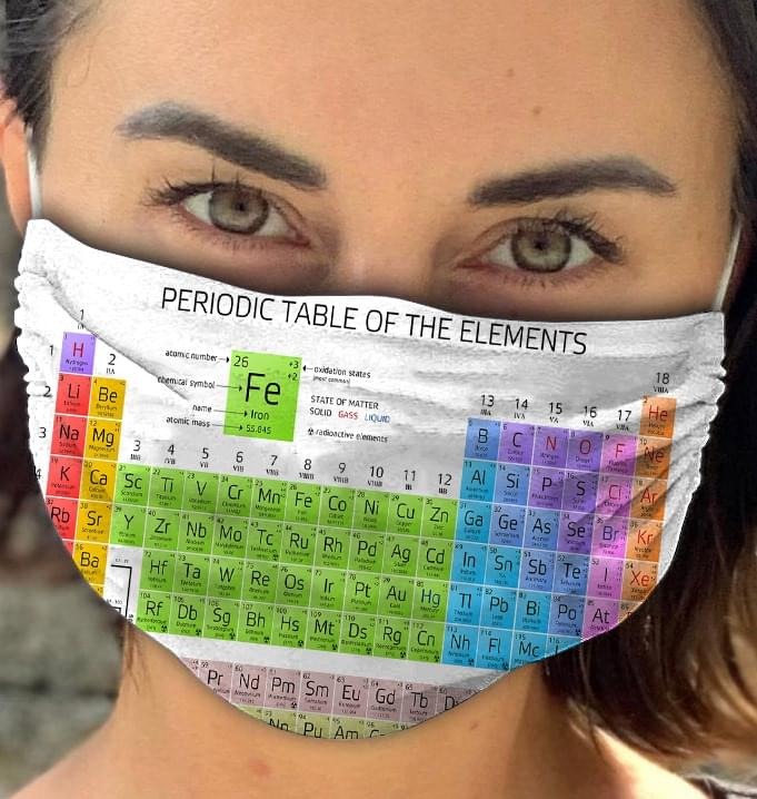 periodic table of elements cloth fabric face mask 4