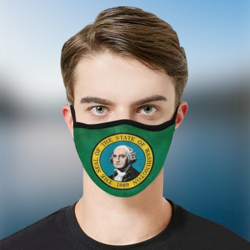 The seal of the state Washington 1889 Face Mask 1