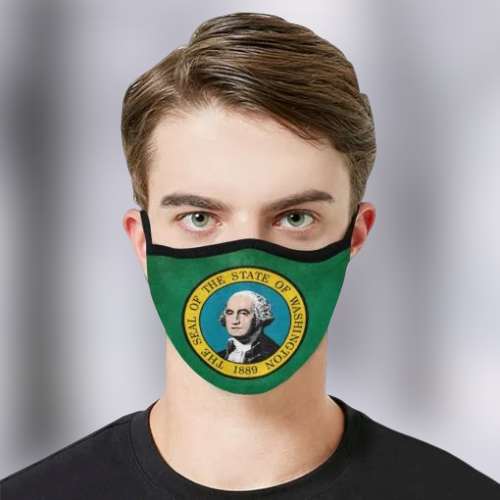 The seal of the state Washington 1889 Face Mask 3