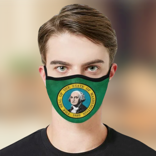 The seal of the state Washington 1889 Face Mask 2