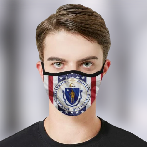 Massachusetts sigillum republic Face Mask 1